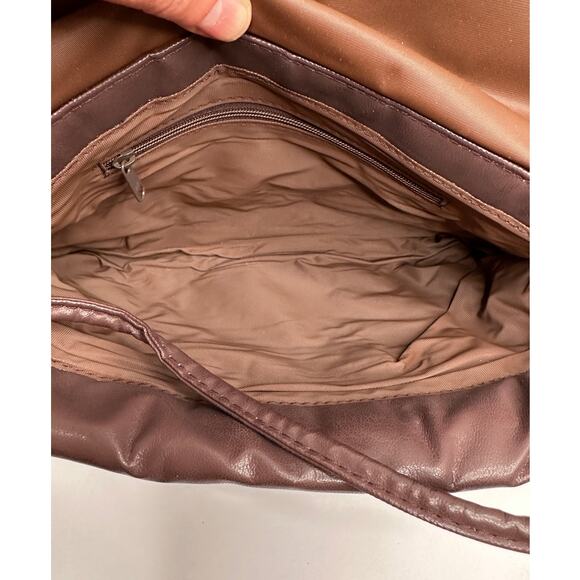 Vintage Brown Handbag Clutch with Strap - Picture 6 of 14